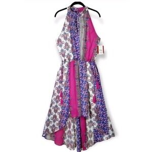 Reba Maxi Dress Hi Lo Boho BEADED Paisley Festival‎ Country Chic Concert Prairie